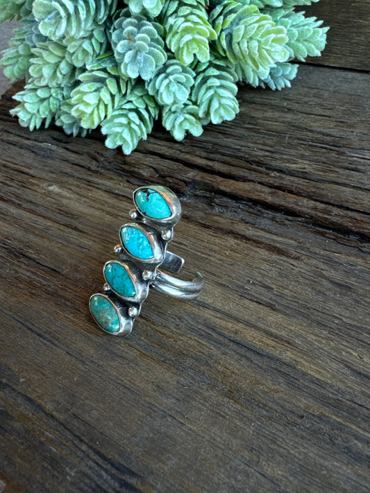 Kingman Turquoise Totem Ring - Adjustable