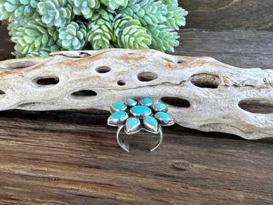 Kingman Turquoise Cluster Ring