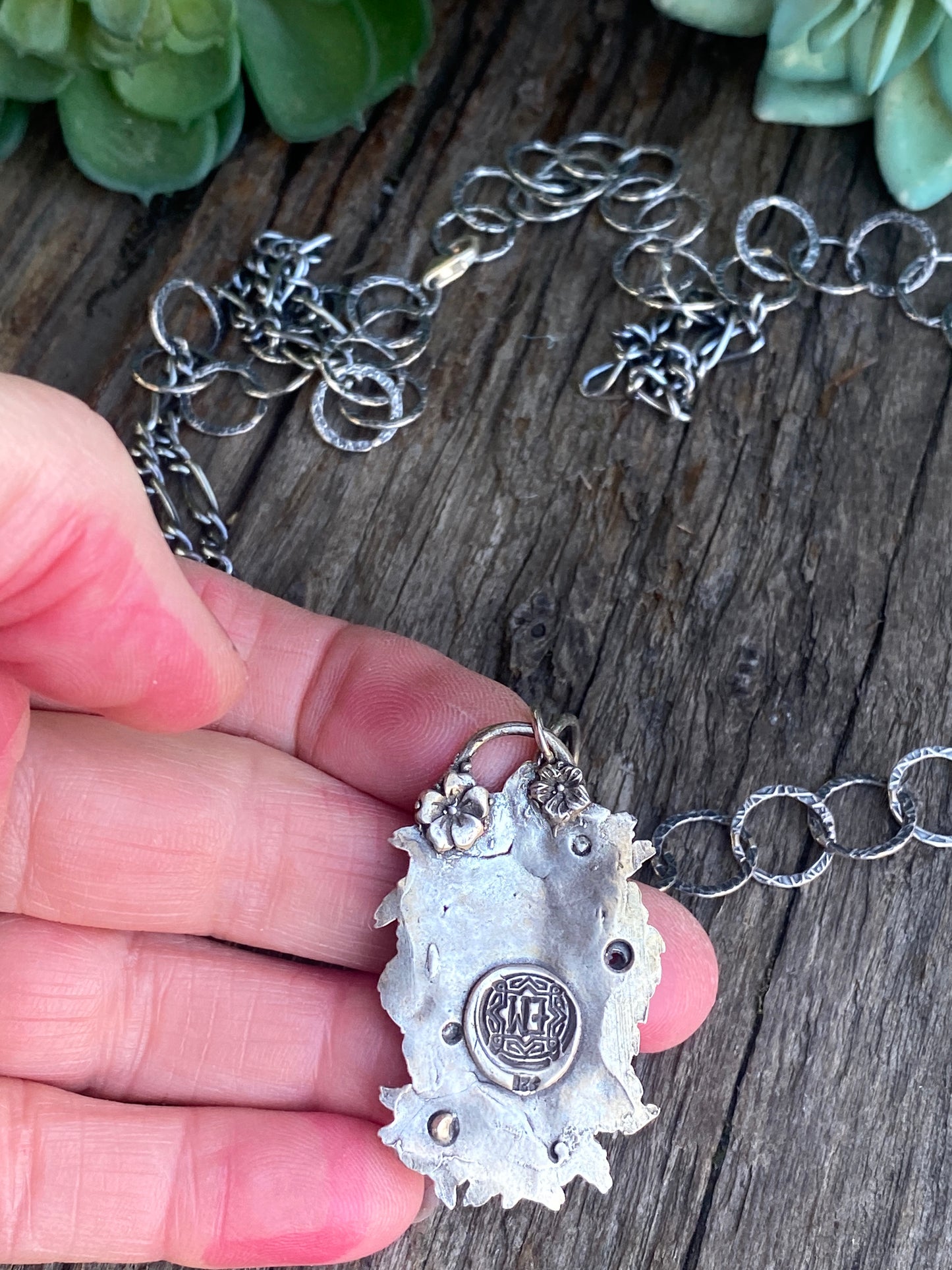Secrets-Sterling Silver Garden Lady Gemstone Neckace