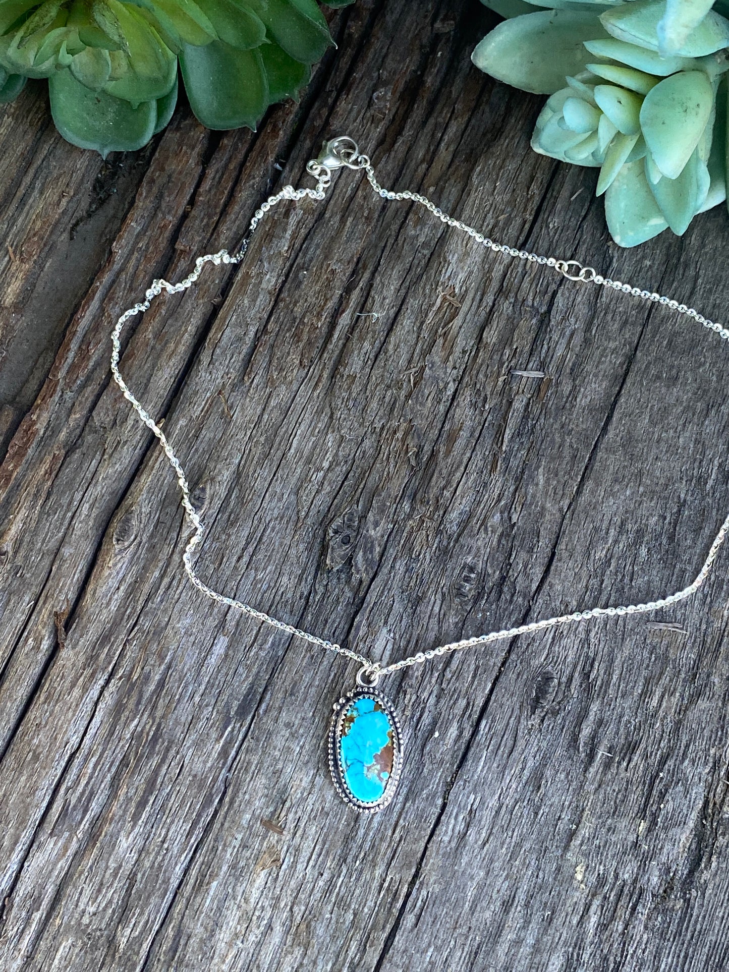 The Dreamer Necklace - Kingman Turquoise And Sterling Silver