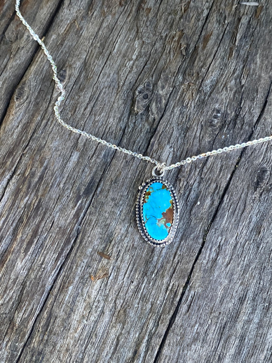 The Dreamer Necklace - Kingman Turquoise And Sterling Silver