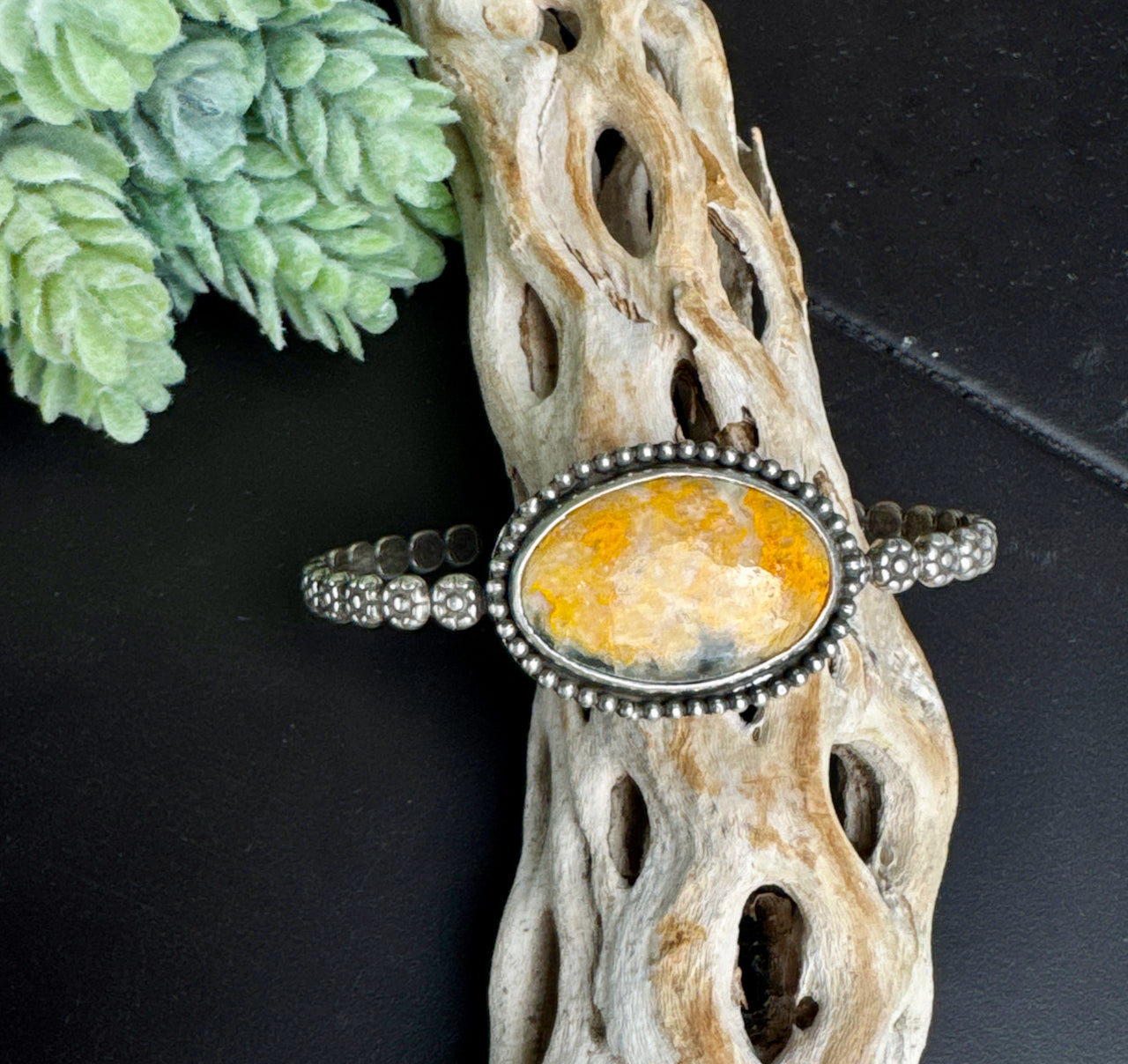 Bumblebee Jasper Sterling Silver Cuff