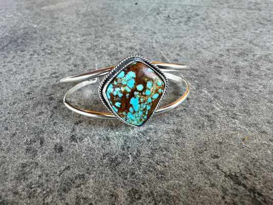 Kingman Turquoise Triangular Sterling Silver Cuff