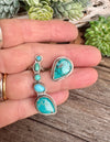 Blue Mesa Cuff Earrings - Sterling And Turquoise Ear Cuff Ear Climbers