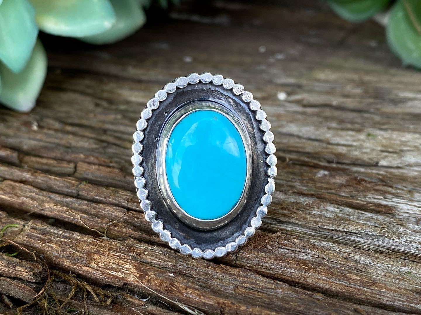 Sleeping Beauty Turquoise And Sterling Statement Ring