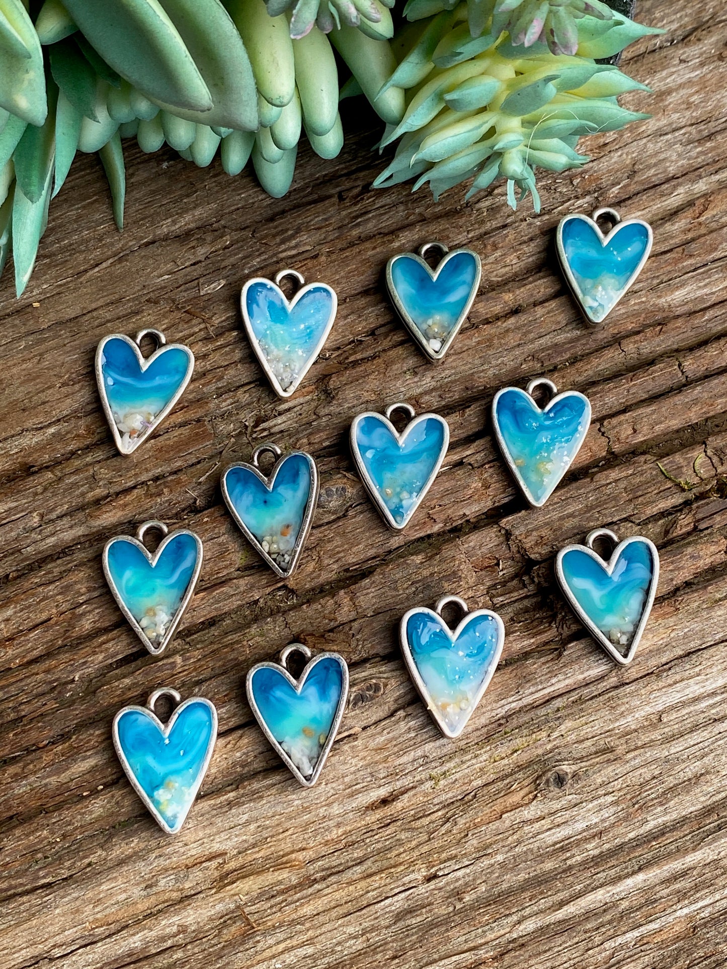 Ocean Wave Heart Earrings