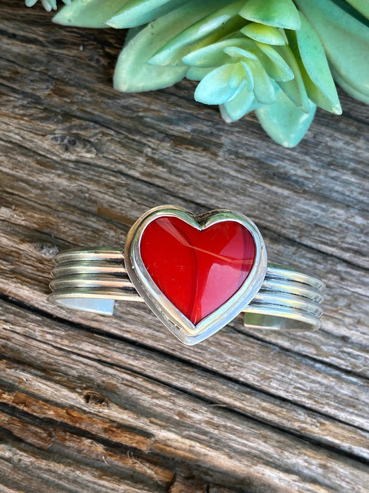 Rosarita And Sterling Silver Cuff Bracelet