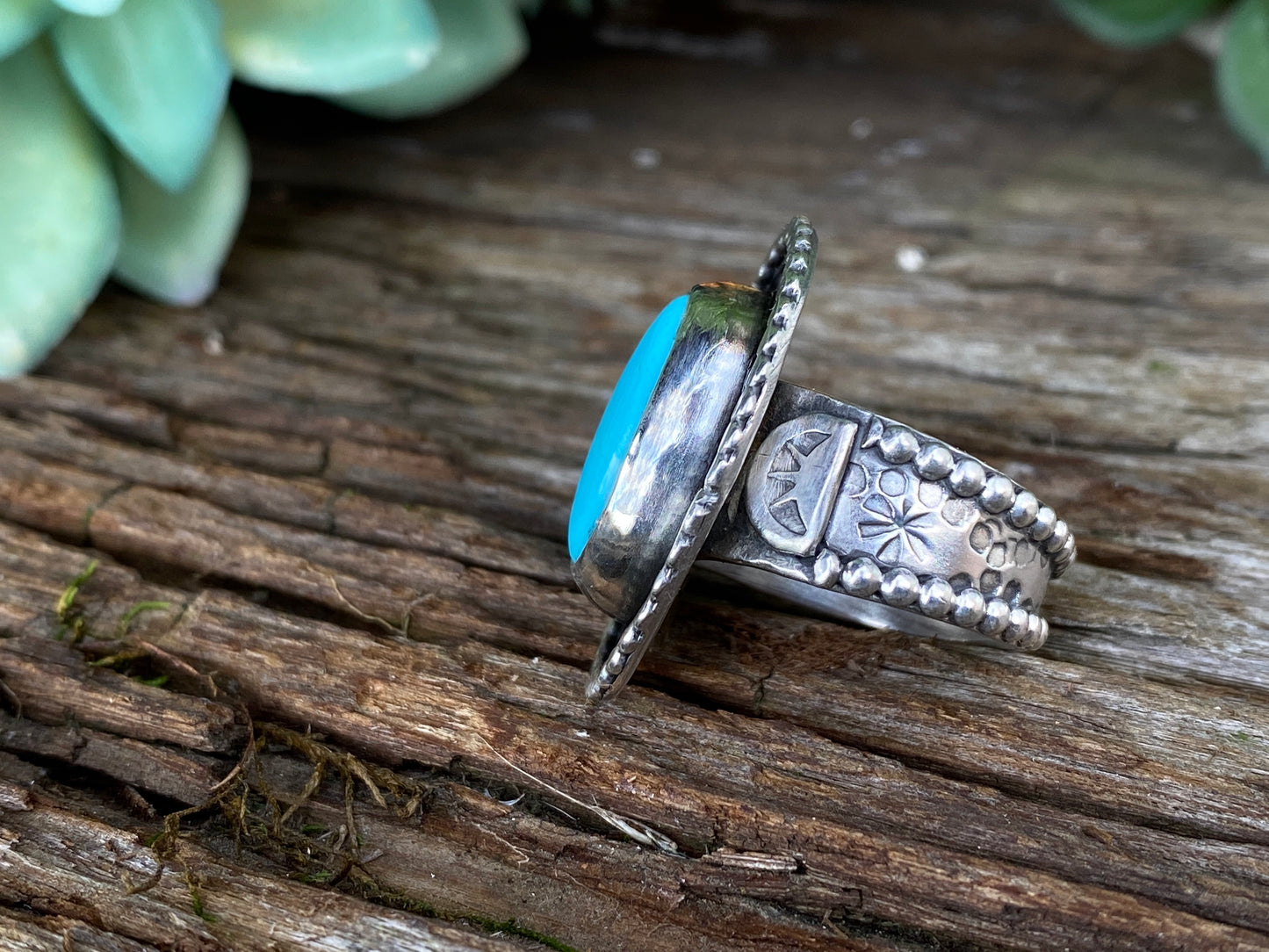 Sleeping Beauty Turquoise And Sterling Statement Ring