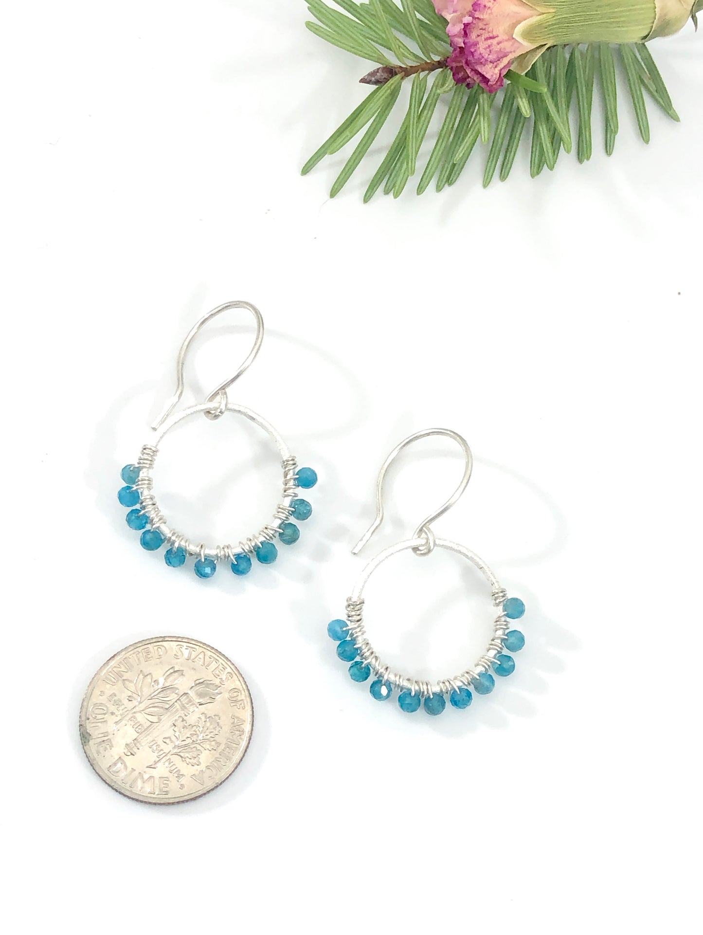 Sterling Silver And Amazonite Wrap Earrings