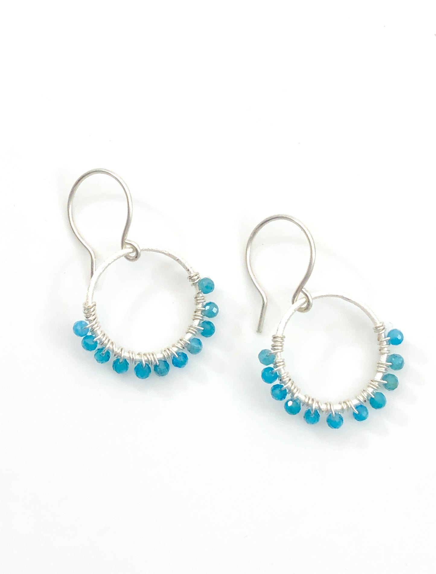 Sterling Silver And Amazonite Wrap Earrings