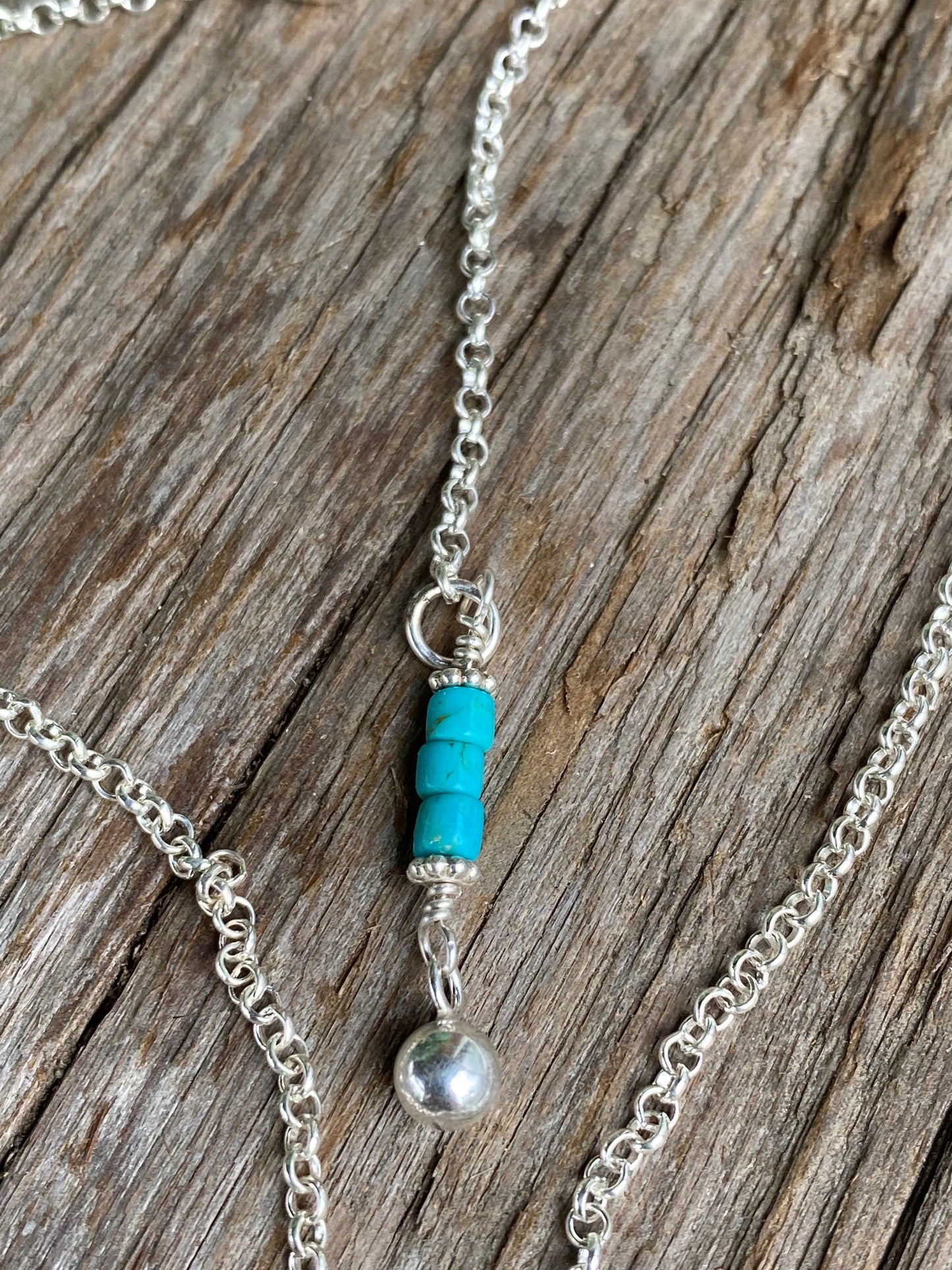 Sterling Silver And Turquoise Peace Sign Necklace