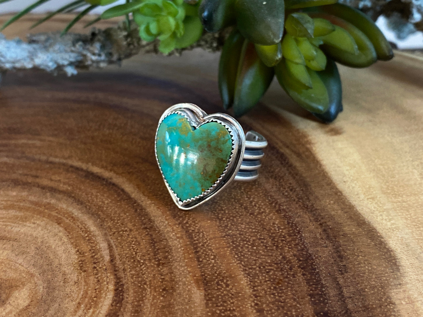Turquoise Heart Statement Ring, Silver turquoise heart, turquoise silver, royston turquoise heart, unique silver heart turquoise ring stylish