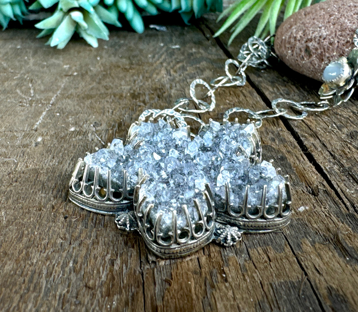 Amethyst Druzy Flower Necklace