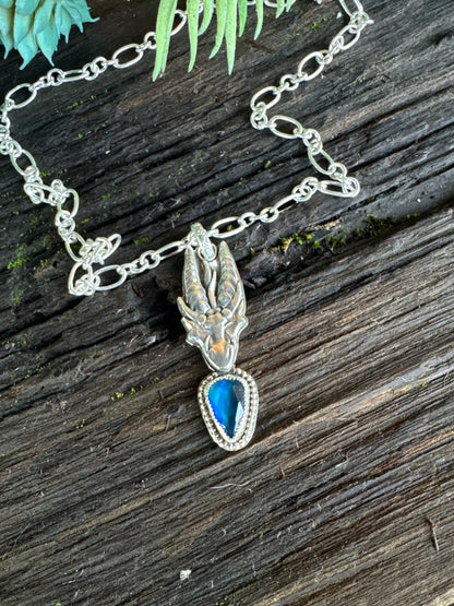 Sterling Silver Gargoil Talisman Necklace