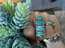 Load image into Gallery viewer, Kingman Turquoise Totem Ring - Adjustable
