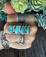 Load image into Gallery viewer, Kingman Turquoise Totem Ring - Adjustable
