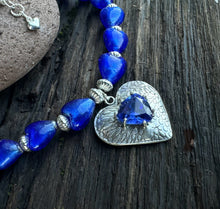 Load image into Gallery viewer, Tanzanite Sterling Silver Heart Necklace
