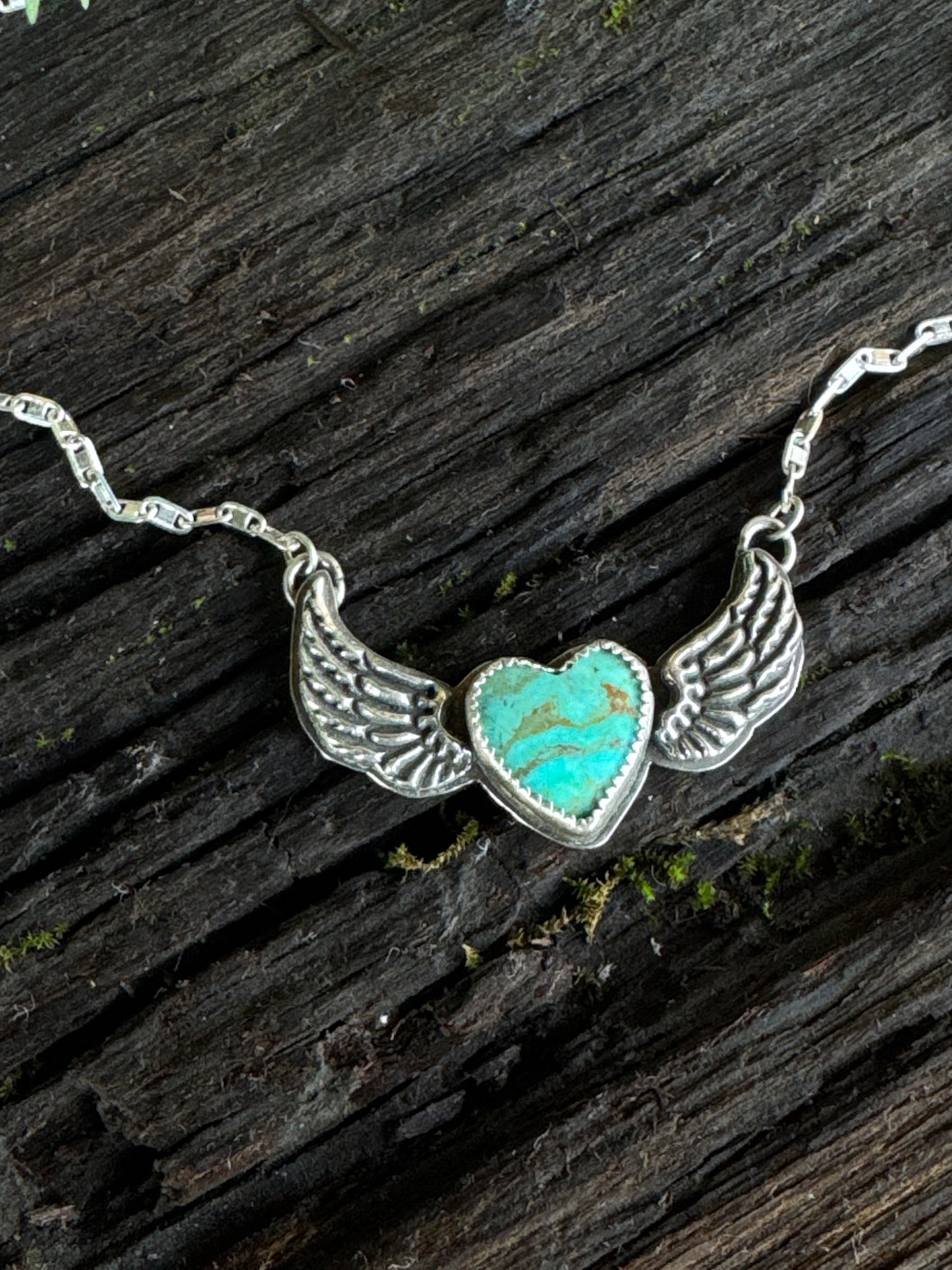 Angel Wing Kingman Turquoise Necklace
