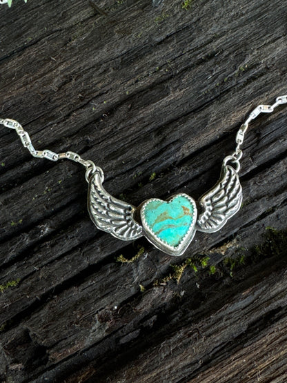 Angel Wing Kingman Turquoise Necklace