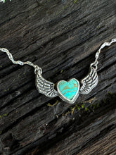 Load image into Gallery viewer, Angel Wing Kingman Turquoise Necklace
