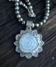 Load image into Gallery viewer, Guardian Of The Sea - Black Pearl Medallion Necklace.

