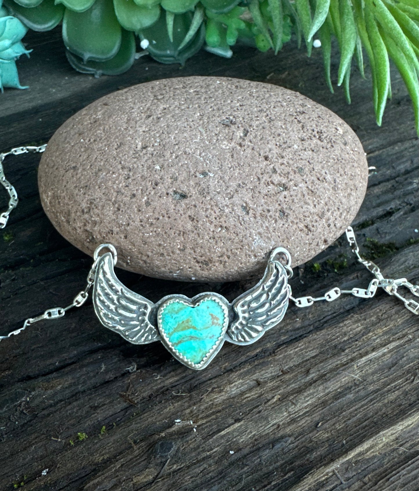 Angel Wing Kingman Turquoise Necklace