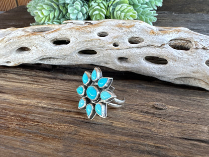 Kingman Turquoise Cluster Ring