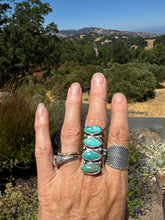 Load image into Gallery viewer, Kingman Turquoise Totem Ring - Adjustable
