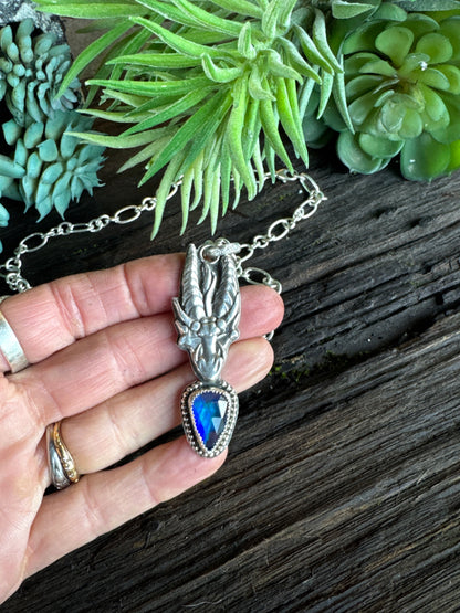 Sterling Silver Gargoil Talisman Necklace