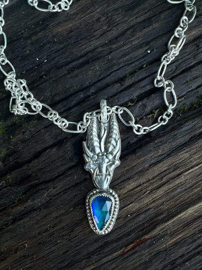 Sterling Silver Gargoil Talisman Necklace
