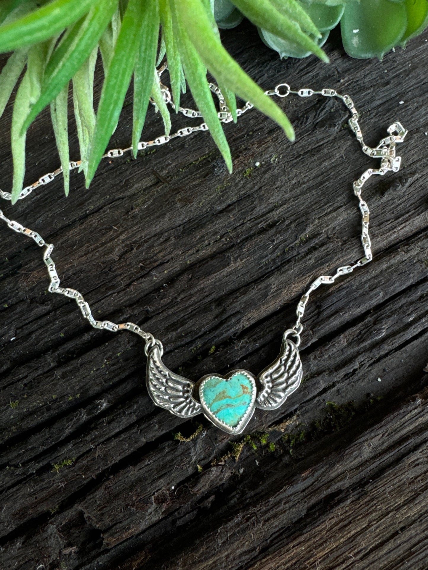 Angel Wing Kingman Turquoise Necklace