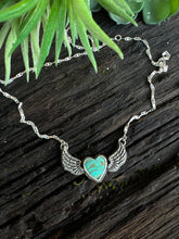 Load image into Gallery viewer, Angel Wing Kingman Turquoise Necklace
