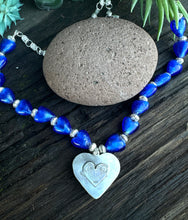 Load image into Gallery viewer, Tanzanite Sterling Silver Heart Necklace
