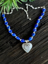 Load image into Gallery viewer, Tanzanite Sterling Silver Heart Necklace
