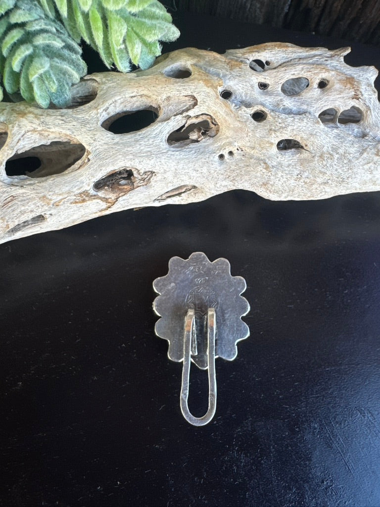 Kingman Turquoise & Sterling Silver Cluster Keychain Purse clip