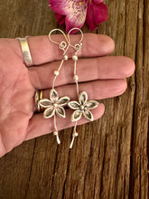 Load image into Gallery viewer, Sterling Plumeria Everyday Dangle Earrings

