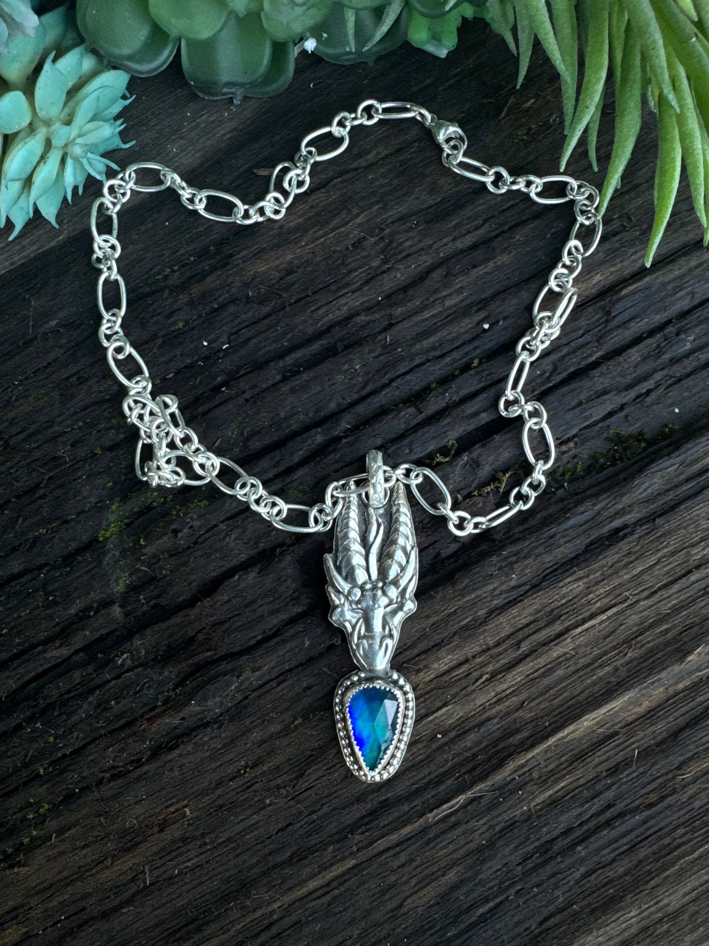 Sterling Silver Gargoil Talisman Necklace