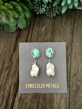 Load image into Gallery viewer, Turquoise And Baroque Pearl Earrings
