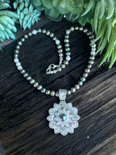 Load image into Gallery viewer, Guardian Of The Sea - Black Pearl Medallion Necklace.
