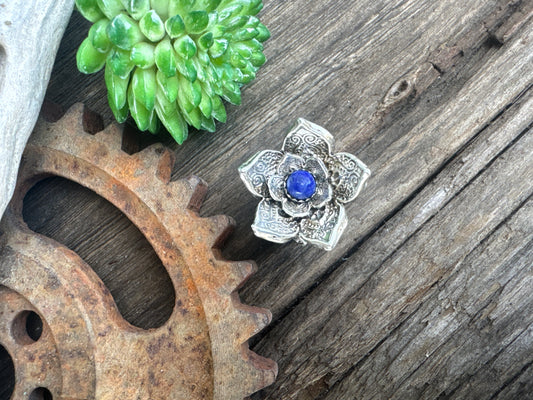 Sterling Silver & Lapis Flower Power Ring