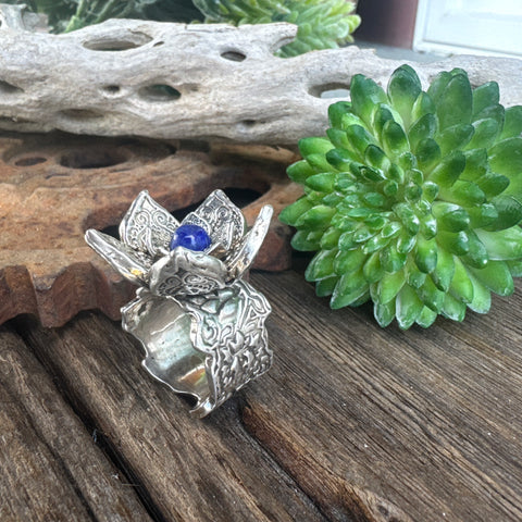 Sterling Silver & Lapis Flower Power Ring