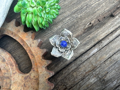 Sterling Silver & Lapis Flower Power Ring