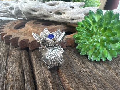 Sterling Silver & Lapis Flower Power Ring