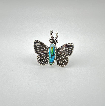 Sterling Opal Butterfly Ring