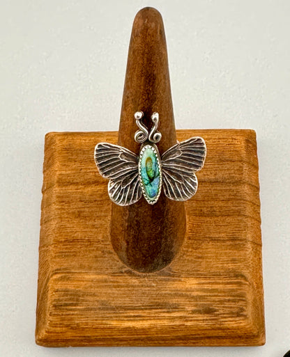 Sterling Opal Butterfly Ring