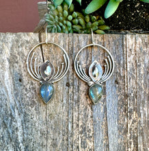 Load image into Gallery viewer, Labradorite And Sterling Pinnacle Earrings
