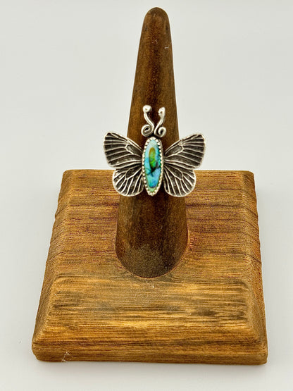 Sterling Opal Butterfly Ring