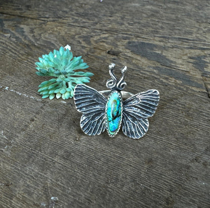 Sterling Opal Butterfly Ring
