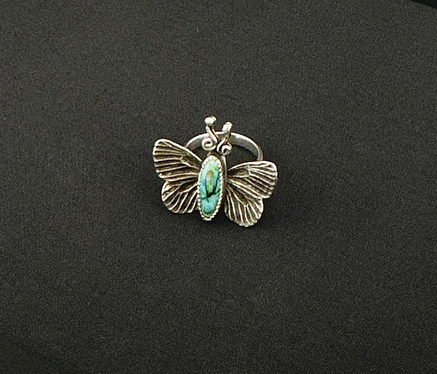 Sterling Opal Butterfly Ring