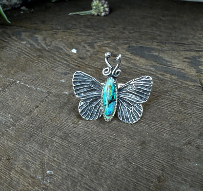 Sterling Opal Butterfly Ring